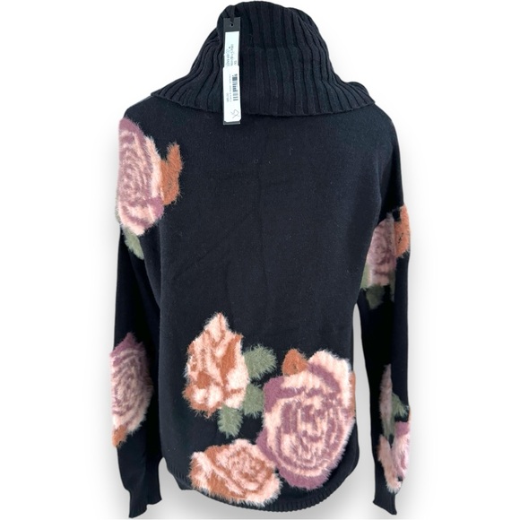 Charlie B Floral Textured Cowl Neck Sweater XS - Picture 4 of 7